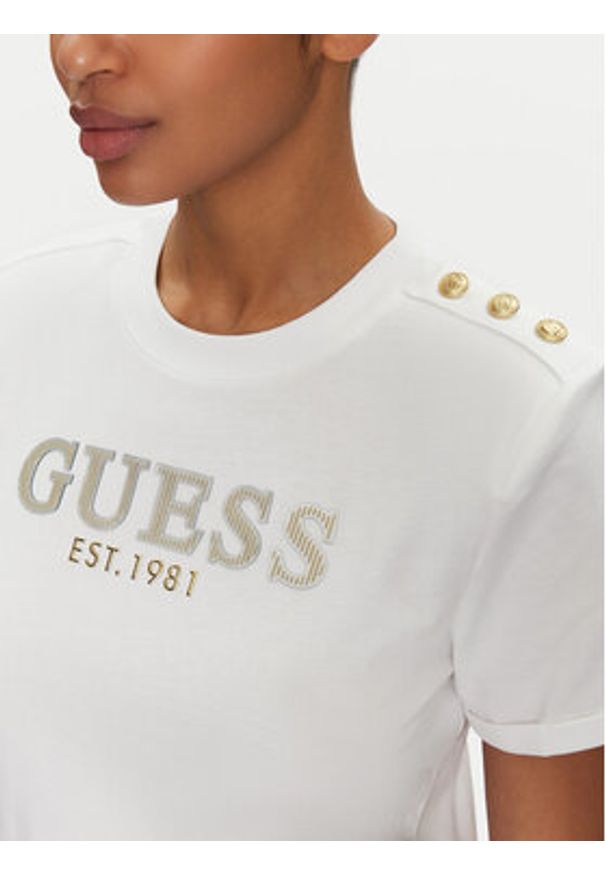 Guess T-Shirt W5GI15 K8FQ4 Biały Regular Fit. Kolor: biały. Materiał: bawełna