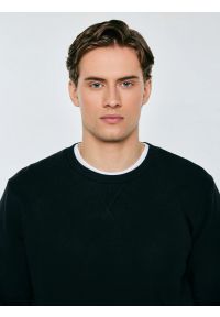 Big-Star - Bluza męska czarna Marltones 906. Okazja: na co dzień. Typ kołnierza: bez kaptura. Kolor: czarny. Materiał: skóra, jeans. Wzór: gładki. Styl: casual, elegancki, sportowy, klasyczny #4