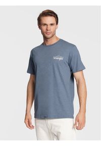 Wrangler T-Shirt WC5EGEB22 Niebieski Regular Fit. Kolor: niebieski. Materiał: bawełna