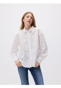 Reserved - Koszula z ozdobnym haftem - złamana biel. Materiał: bawełna, tkanina. Wzór: haft #1