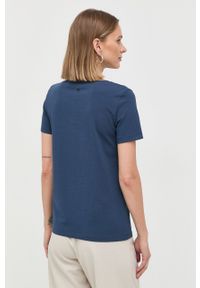 Weekend Max Mara t-shirt damski kolor granatowy. Kolor: niebieski. Materiał: dzianina. Długość rękawa: krótki rękaw. Długość: krótkie