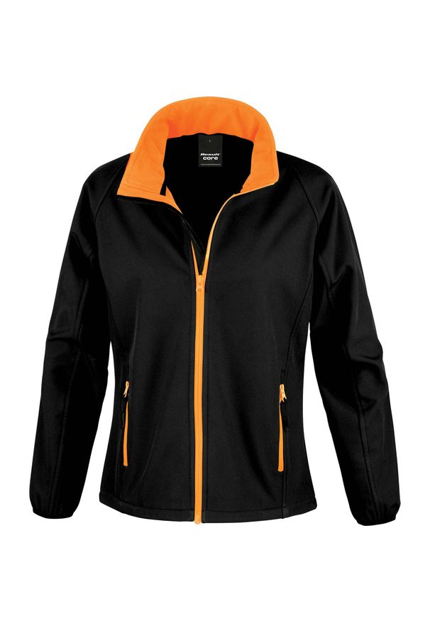 RESULT - Kurtka Result Softshell Femme Printable. Kolor: czarny, wielokolorowy, pomarańczowy. Materiał: softshell