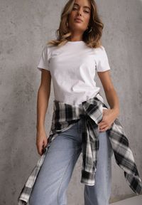Renee - Biały T-shirt z Bawełny z Okrągłym Dekoltem Nedima. Okazja: na co dzień. Kolor: biały. Materiał: bawełna. Styl: klasyczny, casual #2