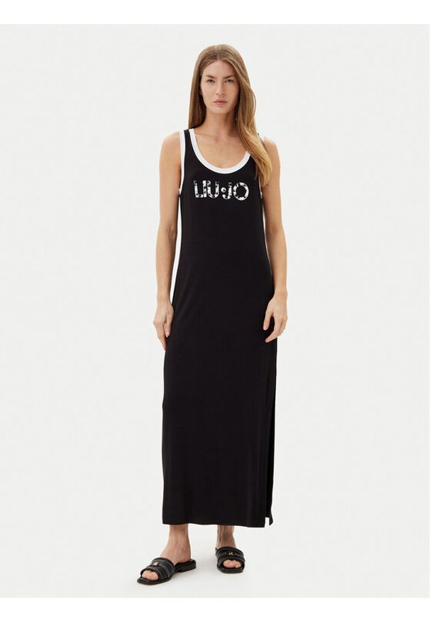 Liu Jo Beachwear Sukienka codzienna VA5134 JS360 Czarny Regular Fit. Okazja: na co dzień. Kolor: czarny. Materiał: wiskoza. Typ sukienki: proste. Styl: casual