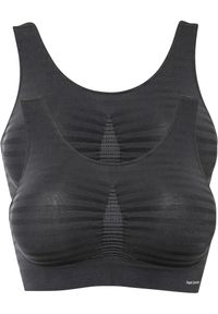 bonprix - Biustonosz bezszwowy bustier Feel comfort (2 szt.). Kolor: szary. Materiał: materiał, żakard. Wzór: paski #1