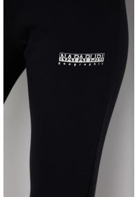 Napapijri spodnie damskie kolor czarny z nadrukiem NP0A4G8Y0411-001. Kolor: czarny. Materiał: dzianina. Wzór: nadruk #2