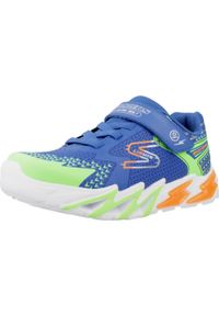 skechers - Buty do chodzenia dla dzieci Skechers Rymt Flex Glow. Zapięcie: rzepy. Kolor: niebieski. Materiał: materiał. Szerokość cholewki: normalna. Sport: turystyka piesza