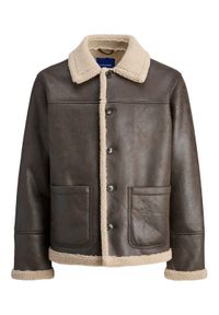 Jack & Jones - Jack&Jones Kurtka z imitacji skóry Cambridge 12282946 Brązowy Regular Fit. Kolor: brązowy. Materiał: skóra