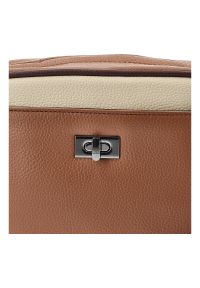 Brązowa Stylowa Torebka Damska Na Ramię Hispanitas. Kolor: brązowy. Materiał: skórzane. Styl: elegancki. Rodzaj torebki: na ramię #3