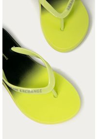 Armani Exchange - Japonki. Kolor: zielony. Materiał: syntetyk, materiał, guma. Wysokość obcasa: bez obcasa #4