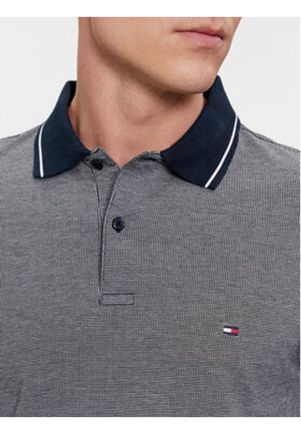 TOMMY HILFIGER - Tommy Hilfiger Polo Monotype Oxford Collar Reg Polo MW0MW34778 Szary Regular Fit. Typ kołnierza: polo. Kolor: szary. Materiał: bawełna