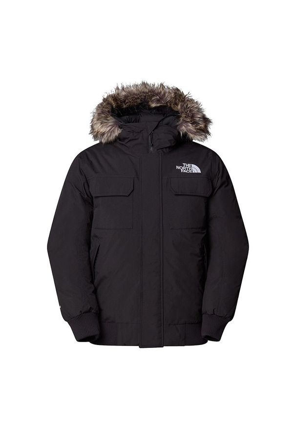 Kurtka The North Face McMurdo Bomber 0A5GD9JK31 - czarna. Kolor: czarny. Materiał: nylon, futro, puch. Sezon: zima