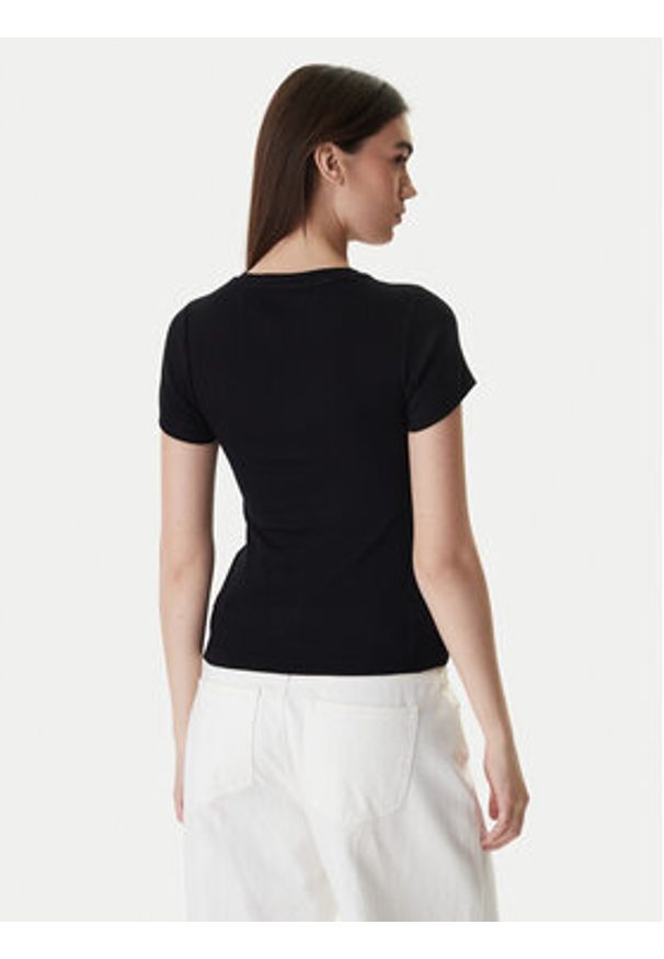 Guess Jeans T-Shirt W6RP21 KA0H1 Czarny Slim Fit. Kolor: czarny. Materiał: bawełna