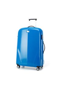 Wittchen - Duża walizka z polikarbonu jednokolorowa niebieska. Kolor: niebieski. Materiał: guma #8