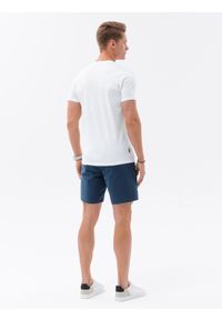 Ombre Clothing - T-shirt męski bawełniany z nadrukiem - biały V1 S1737 - XXL. Kolor: biały. Materiał: bawełna. Długość rękawa: krótki rękaw. Długość: krótkie. Wzór: nadruk. Styl: klasyczny #4