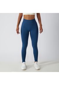 Intica - Legginsy treningowe modelujące sylwetkę z wysokim stanem Gulli. Stan: podwyższony. Kolor: niebieski. Materiał: tkanina. Sport: fitness