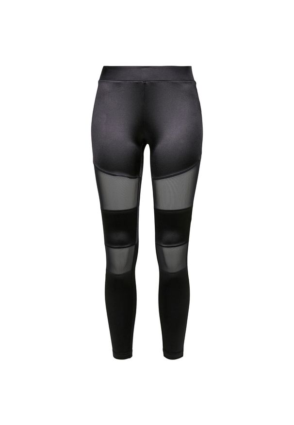 Legginsy damskie Urban Classics shiny tech mesh. Kolor: czarny. Materiał: mesh