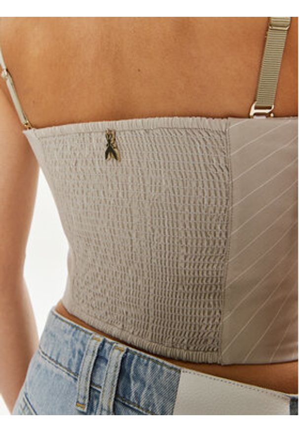 Patrizia Pepe Top 8C0729 A457-FE81 Szary Slim Fit. Kolor: szary. Materiał: syntetyk