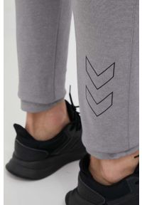 Hummel spodnie dresowe Interval kolor szary gładkie. Kolor: szary. Materiał: dresówka. Wzór: gładki #5