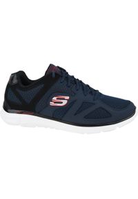 skechers - Skechers Verse Flash Point, męskie buty treningowe. Zapięcie: sznurówki. Kolor: niebieski. Materiał: materiał, syntetyk. Szerokość cholewki: normalna. Sport: turystyka piesza