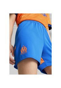 Puma - Młodzieżowe szorty Olympique Marsylia 24/25 PUMA Racing Blue Fluro Orange Pes. Kolor: żółty, pomarańczowy, wielokolorowy, niebieski. Sport: piłka nożna
