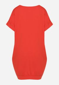 Born2be - Czerwona Pudełkowa Sukienka T-shirtowa o Krótkim Kroju Orlella. Kolor: czerwony. Sezon: lato #5