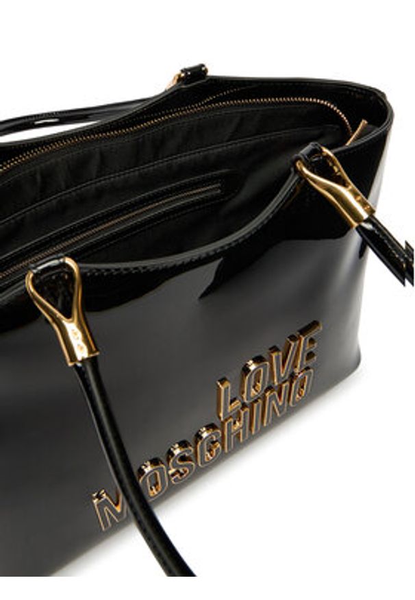 Love Moschino - LOVE MOSCHINO Torebka JC4247PP0OKE100A Czarny. Kolor: czarny. Materiał: skórzane