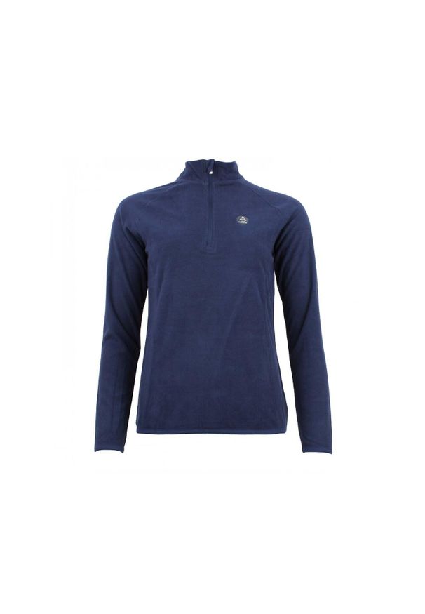 PEAK MOUNTAIN - Damski polar 1/2 zip Peak Mountain Micro. Kolor: niebieski. Materiał: polar. Sport: turystyka piesza