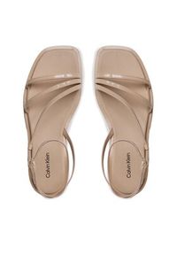 Calvin Klein Sandały Squared Sandal HW0HW01603 Beżowy. Kolor: beżowy. Materiał: skóra, lakier #4