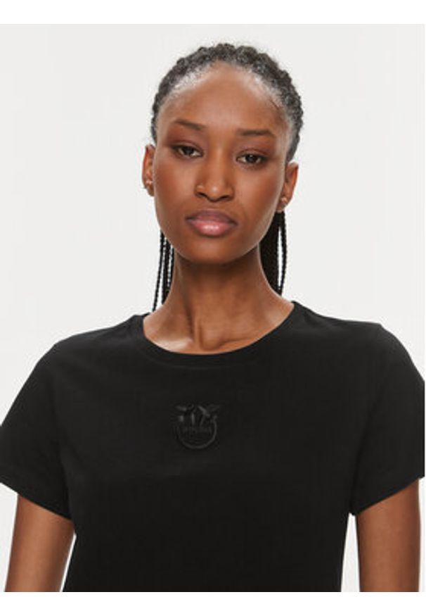 Pinko T-Shirt 100355 A1NW Czarny Regular Fit. Kolor: czarny. Materiał: bawełna