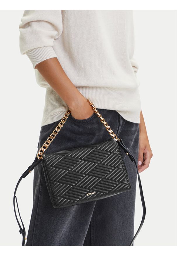 DKNY Torebka R44EKI05 Czarny. Kolor: czarny. Materiał: skórzane