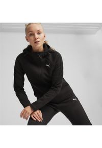 Puma - Damska rozpinana bluza EVOSTRIPE z kapturem PUMA Black. Typ kołnierza: kaptur. Kolor: czarny