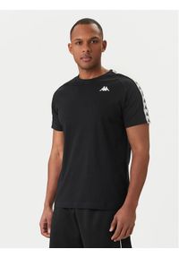 Kappa T-Shirt 303UV10 Czarny Slim Fit. Kolor: czarny. Materiał: bawełna #1