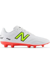 Korki męskie New Balance 442 ACADEMY FG V2 MS43FIB2 – białe. Zapięcie: sznurówki. Kolor: biały. Materiał: syntetyk, materiał. Szerokość cholewki: normalna. Sport: fitness, piłka nożna