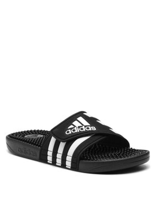 Adidas - adidas Klapki adissage F35580 Czarny. Kolor: czarny. Materiał: skóra
