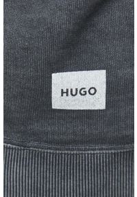 Hugo - HUGO bluza bawełniana męska kolor szary gładka. Kolor: szary. Materiał: bawełna. Wzór: gładki #4