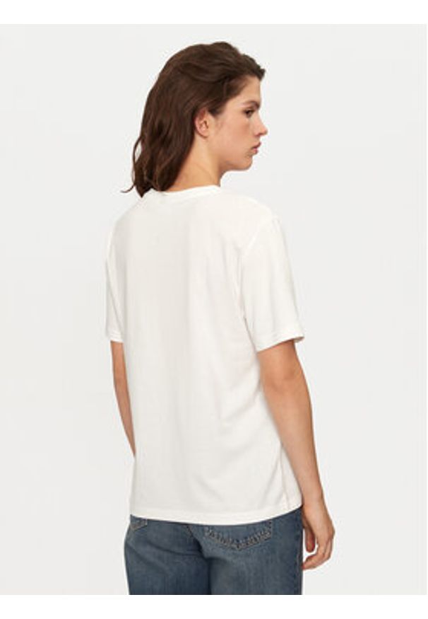 Vila T-Shirt Sybil 14097443 Biały Regular Fit. Kolor: biały. Materiał: bawełna