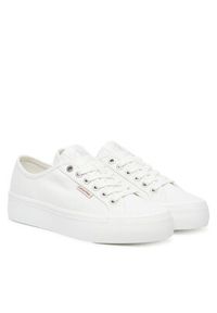 Calvin Klein Jeans Tenisówki Vulc Flatform Ctn Logo Tag YW0YW01838 Biały. Kolor: biały. Materiał: materiał