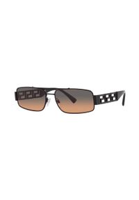 VERSACE - Versace okulary przeciwsłoneczne męskie kolor czarny. Kształt: prostokątne. Kolor: czarny #6