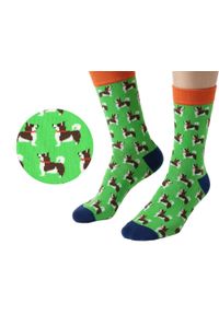 His Story - Skarpetki Bawełniane - Tematyczne - Zielone w Pieski. Kolor: zielony. Materiał: elastan, bawełna, poliamid #4