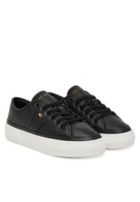 TOMMY HILFIGER - Tommy Hilfiger Sneakersy Platform Vulc Piping Ltr FW0FW09393 Czarny. Kolor: czarny. Materiał: skóra. Obcas: na platformie #4