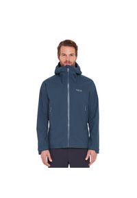 Kurtka przeciwdeszczowa męska Rab Downpour Light Jacket z kapturem. Typ kołnierza: kaptur. Kolor: niebieski