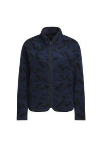 Adidas - Bluza Ultimate365 Printed Fleece. Typ kołnierza: golf. Kolor: niebieski. Materiał: polar, materiał. Sport: golf