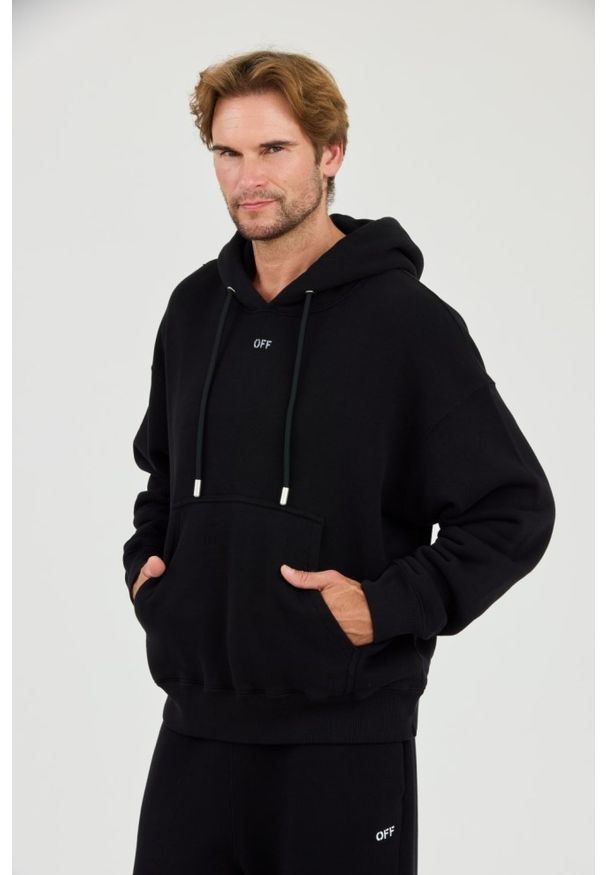 OFF-WHITE Czarna męska bluza Off Stamp Skate Hoodie, Rozmiar XL. Kolor: czarny