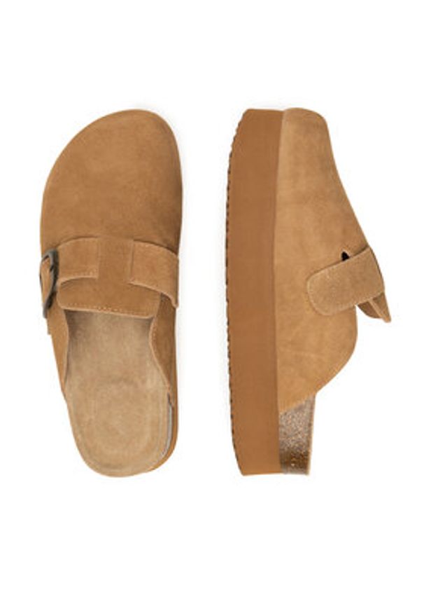 Badura Klapki TS6207-01 Brązowy. Kolor: brązowy. Materiał: skóra, zamsz