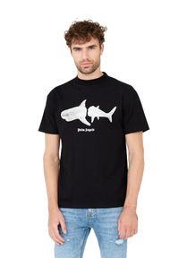 PALM ANGELS Czarny t-shirt White Shark. Kolor: czarny #3