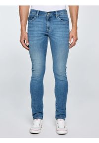 Big-Star - Jeansy męskie skinny niebieskie Jeffray 266. Okazja: na co dzień. Stan: obniżony. Kolor: niebieski. Długość: krótkie. Styl: casual