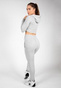 GORILLA WEAR - Pixley Crop Top Bluza z kapturem - Szary. Typ kołnierza: kaptur. Kolor: szary. Sport: fitness