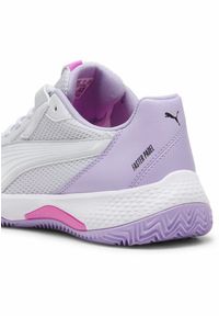 Puma - Damskie buty do padla NOVA Court PUMA Silver Mist White Vivid Violet Gray Purple. Kolor: biały, wielokolorowy, fioletowy, szary