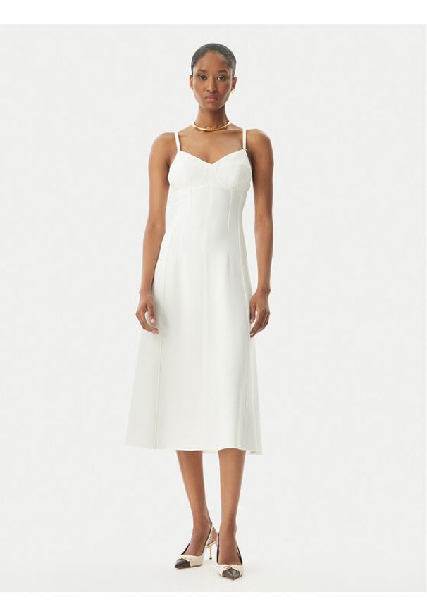 Elisabetta Franchi Sukienka koktajlowa AB74852E2 360 Biały Regular Fit. Kolor: biały. Materiał: syntetyk. Styl: wizytowy